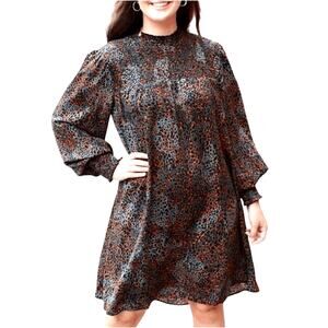 Molly Bracken Dress Womens Small Panther Green Long Sleeve Ruffle Babydoll